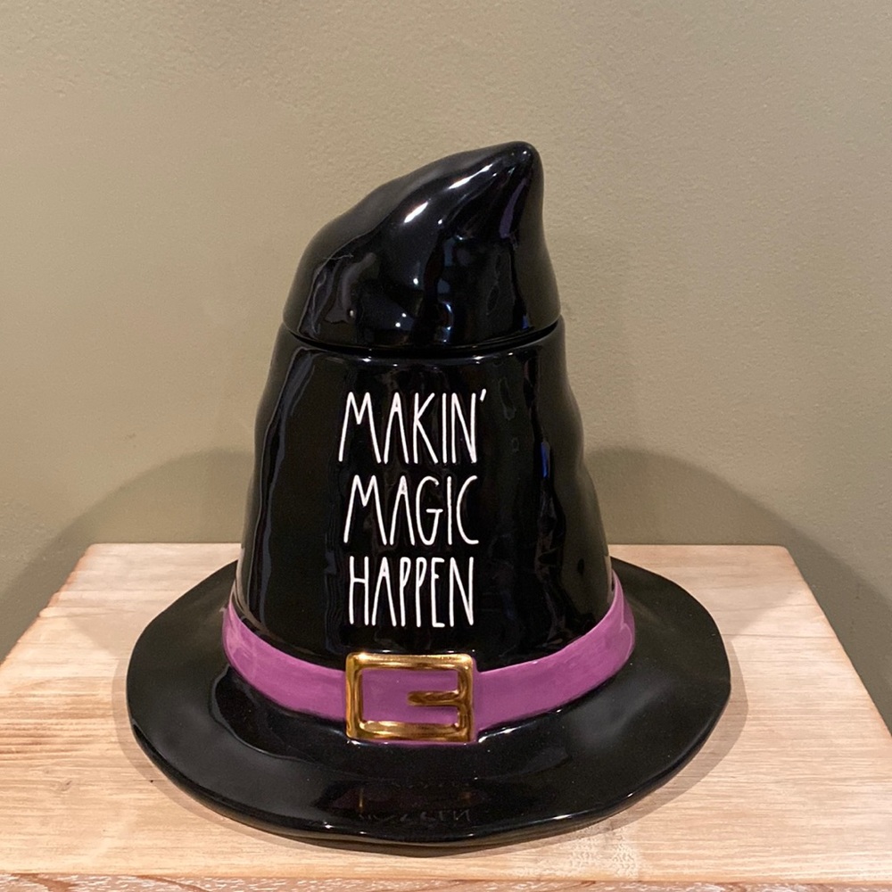 Rae Dunn “Makin’ Magic Happen” Witch Hat Halloween Canister/Candy holder